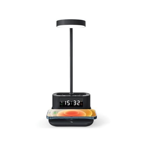 Desk Lamp with 15W Wireless Charger, Clock and Pen Holder - Image 4
